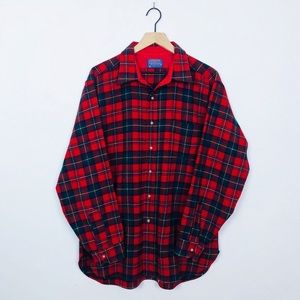 Vintage Pendleton Wool Flannel Plaid Button-Up